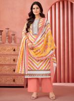 Pure Cotton Peach Daily Wear Printed Salwar Suit